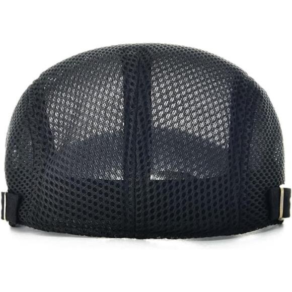Men Breathable Mesh Summer Hat Adjustable Newsboy Beret Ivy Cabbie Flat Cap - Picture 3 of 8